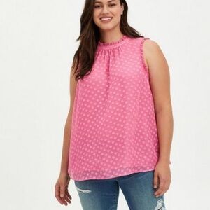 Torrid Heart Clip Dot Mock Neck Tank Valentine’s Day date night women’s 1 / 1x